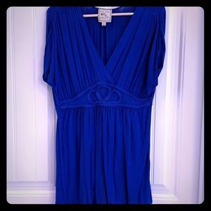 Pink Rose royal blue knit baby doll top